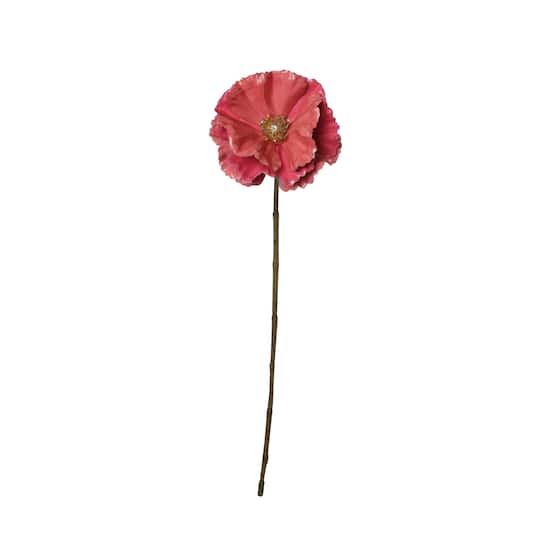 Pink Artificial Poppy Stem